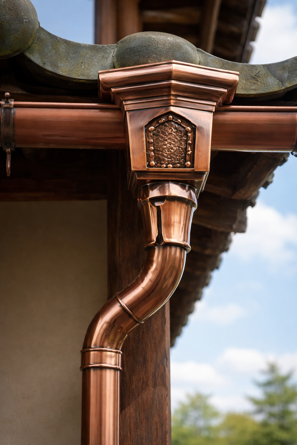 Seamless copper gutters